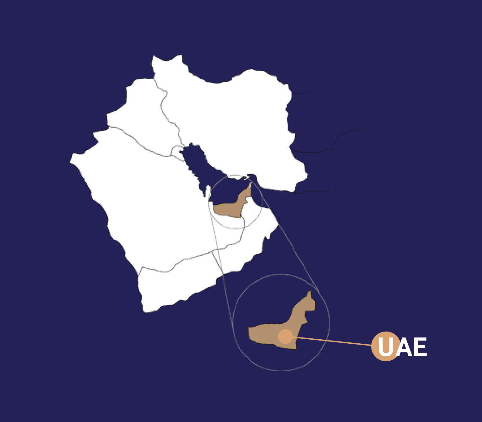 UAE Map on continent